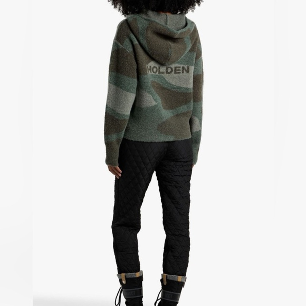 HOLDEN Chalet Camouflage-Print Hoodie Soft Knit Size S NWT
